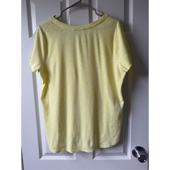 Tommy Bahama Large Yellow Women's Pale Spring Short Sleeve Basic Blouse - Picture 3 of 3